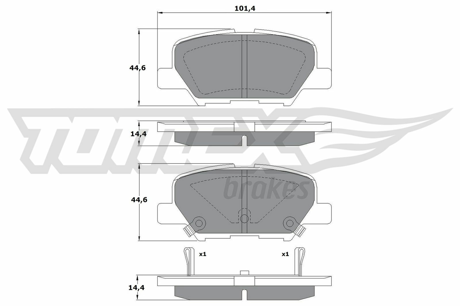 Sada brzdových destiček, kotoučová brzda TOMEX Brakes